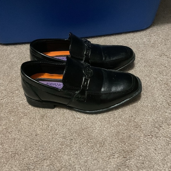 Black Slip-On Loafers with Decorative Strap - Picture 2 of 5